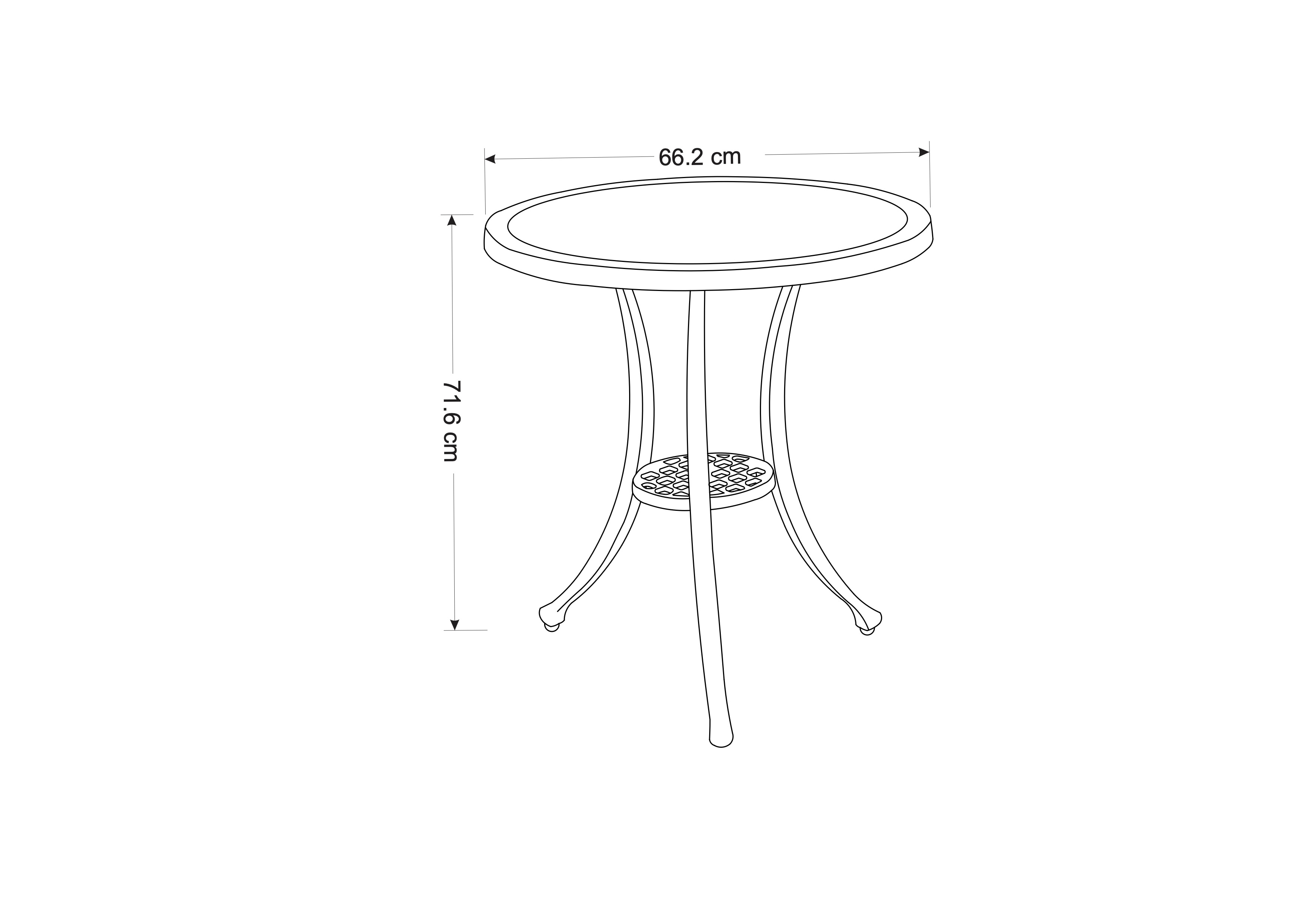 Avebury Bistro Set dimensions